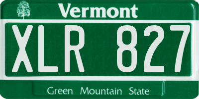 VT license plate XLR827