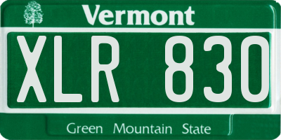 VT license plate XLR830