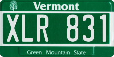 VT license plate XLR831