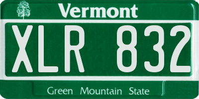 VT license plate XLR832