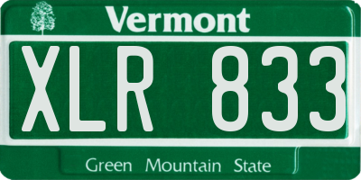VT license plate XLR833
