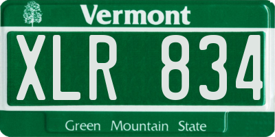 VT license plate XLR834