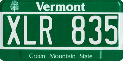 VT license plate XLR835