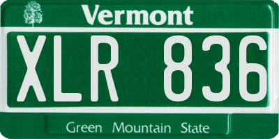 VT license plate XLR836