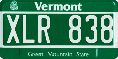 VT license plate XLR838