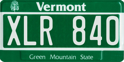 VT license plate XLR840