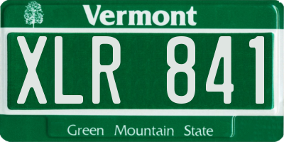 VT license plate XLR841