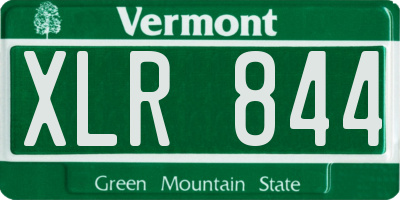 VT license plate XLR844