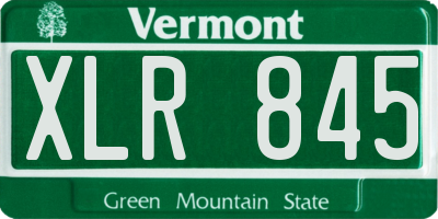 VT license plate XLR845
