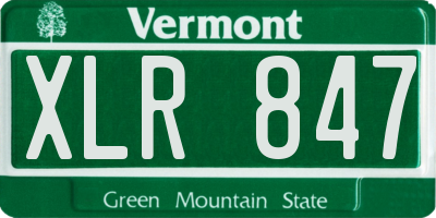 VT license plate XLR847