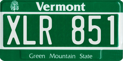 VT license plate XLR851