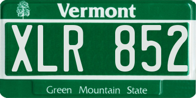 VT license plate XLR852