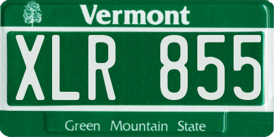 VT license plate XLR855