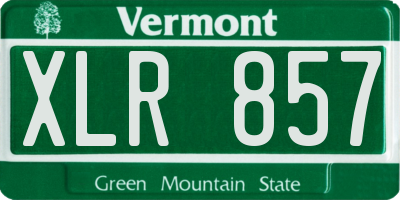 VT license plate XLR857
