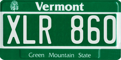 VT license plate XLR860