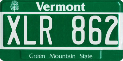 VT license plate XLR862