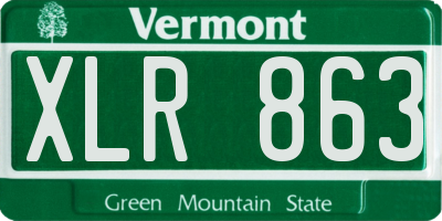 VT license plate XLR863