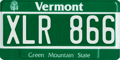 VT license plate XLR866
