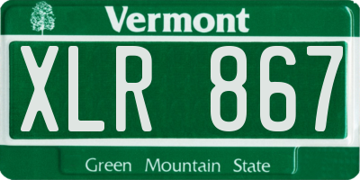 VT license plate XLR867