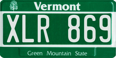 VT license plate XLR869