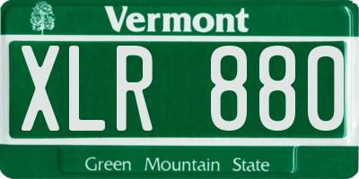 VT license plate XLR880