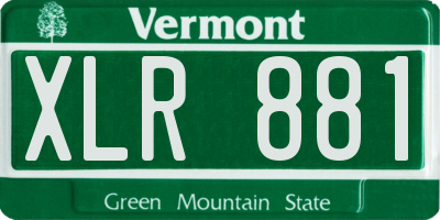 VT license plate XLR881