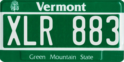 VT license plate XLR883