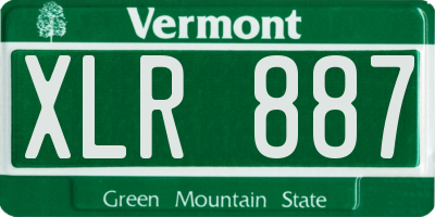 VT license plate XLR887