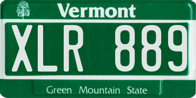 VT license plate XLR889