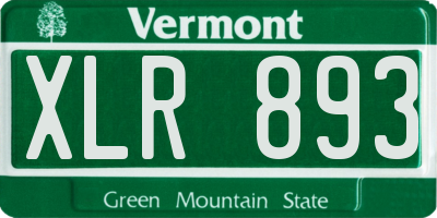 VT license plate XLR893