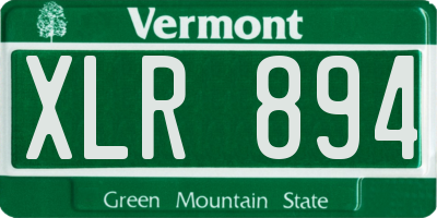 VT license plate XLR894