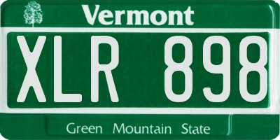 VT license plate XLR898