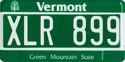VT license plate XLR899