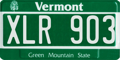 VT license plate XLR903