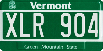 VT license plate XLR904