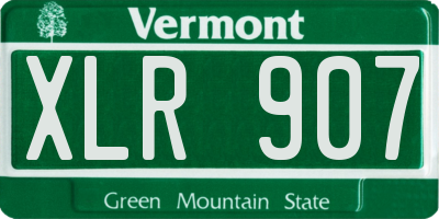 VT license plate XLR907