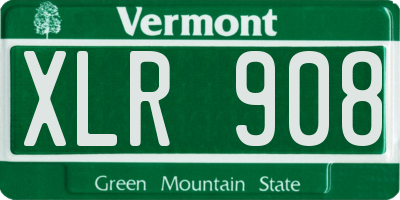 VT license plate XLR908