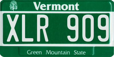 VT license plate XLR909