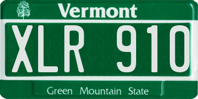 VT license plate XLR910