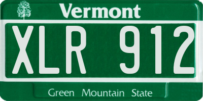 VT license plate XLR912