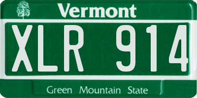 VT license plate XLR914