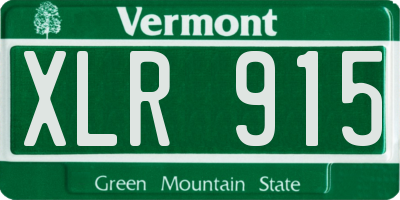 VT license plate XLR915