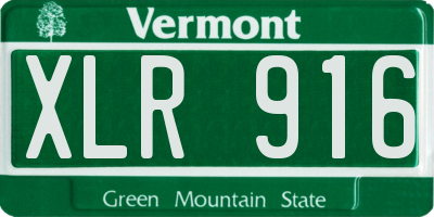 VT license plate XLR916