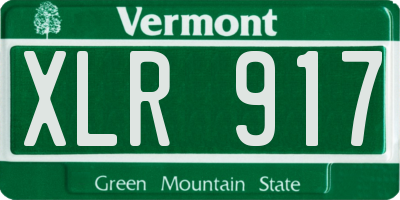 VT license plate XLR917