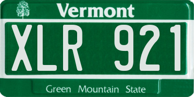 VT license plate XLR921