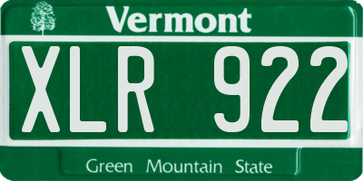 VT license plate XLR922
