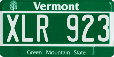 VT license plate XLR923