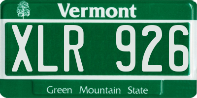 VT license plate XLR926