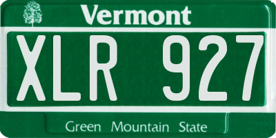 VT license plate XLR927
