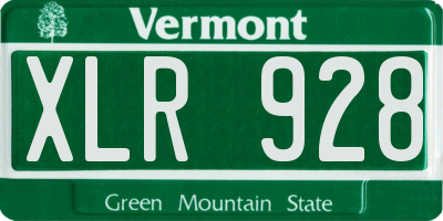 VT license plate XLR928